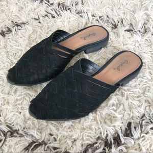 vegan woven mules